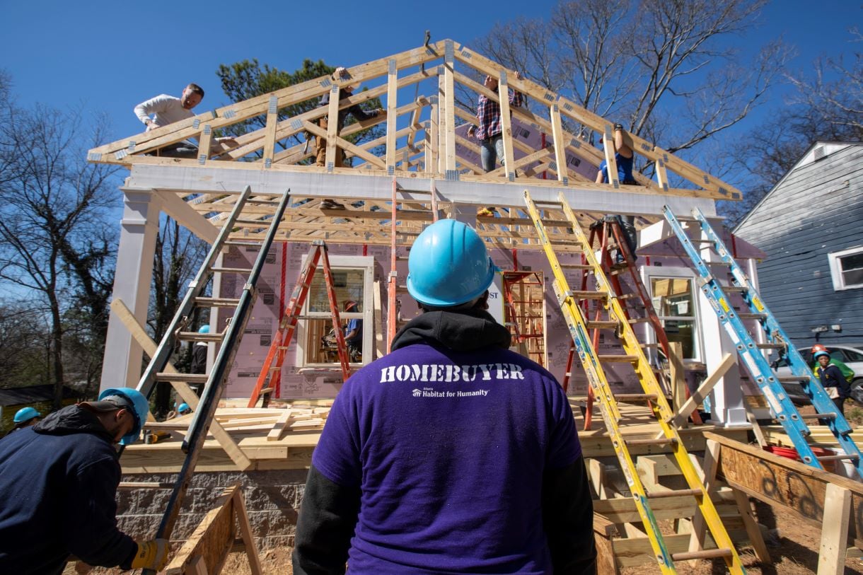 Photo of house being framed